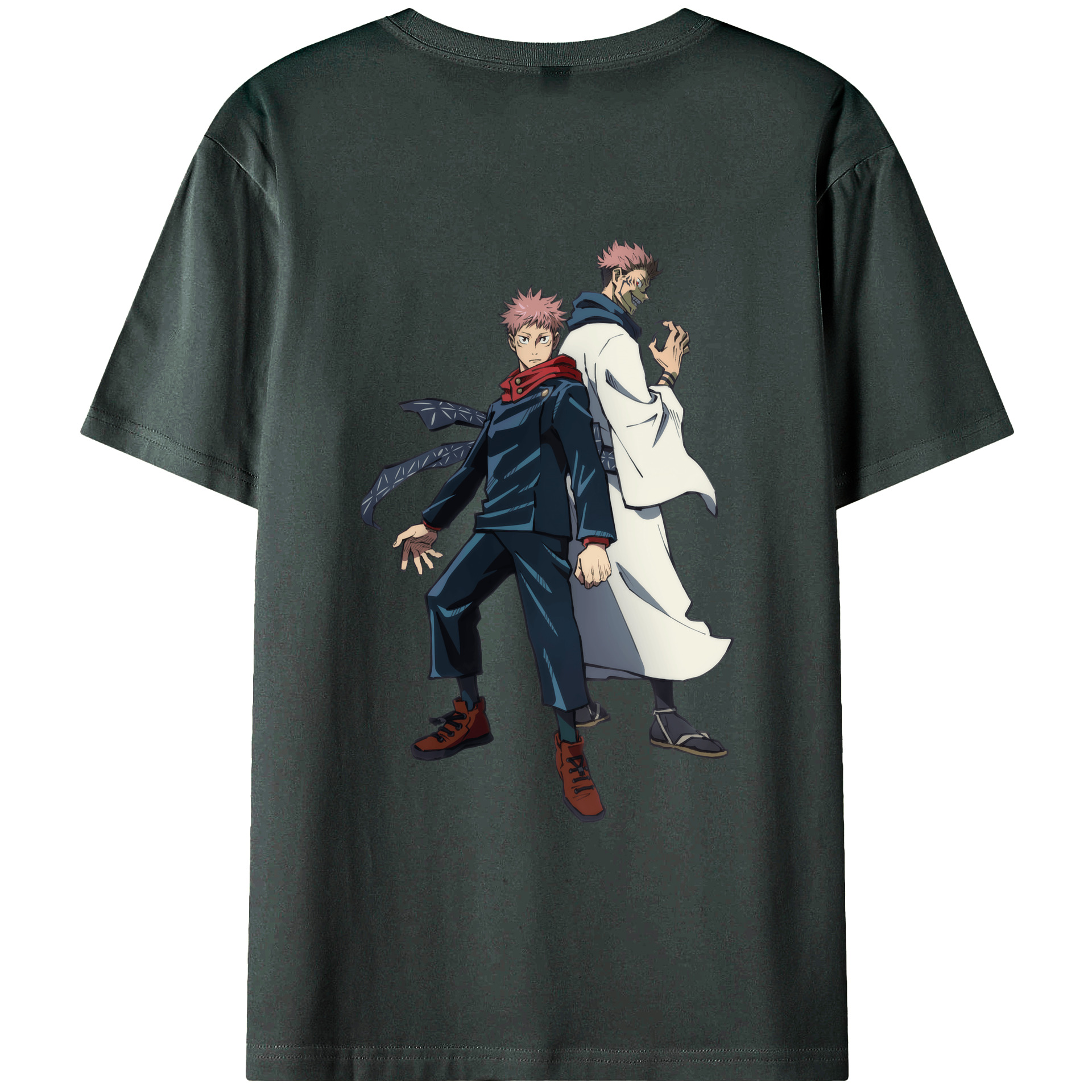 （画像用） 呪術廻戦 Jujutsu Kaisen 綿100％ メンズ半袖Tシャツ（バックプリント） 通気性